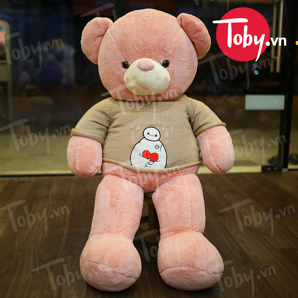 Gấu Teddy lông mịn áo len Baymax