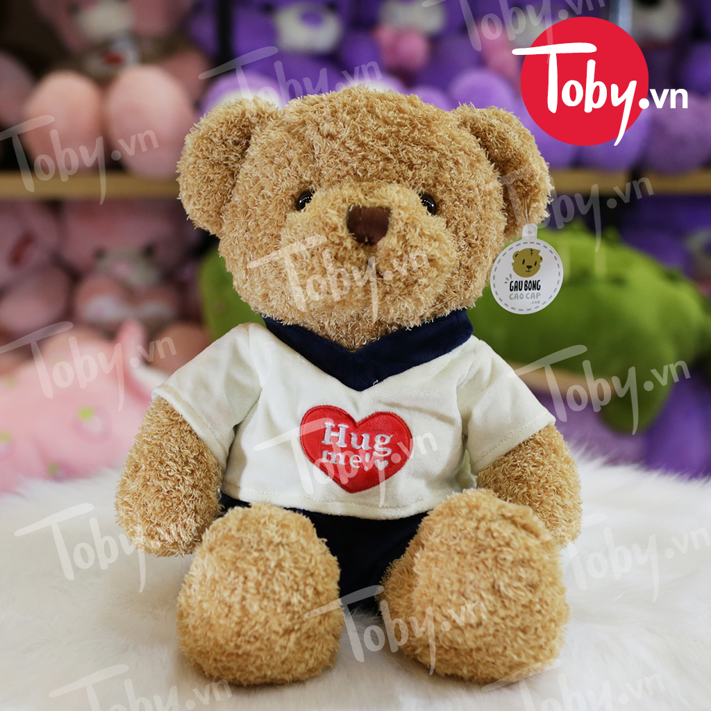 Gấu Teddy lông xù mặc áo thun Hug Me